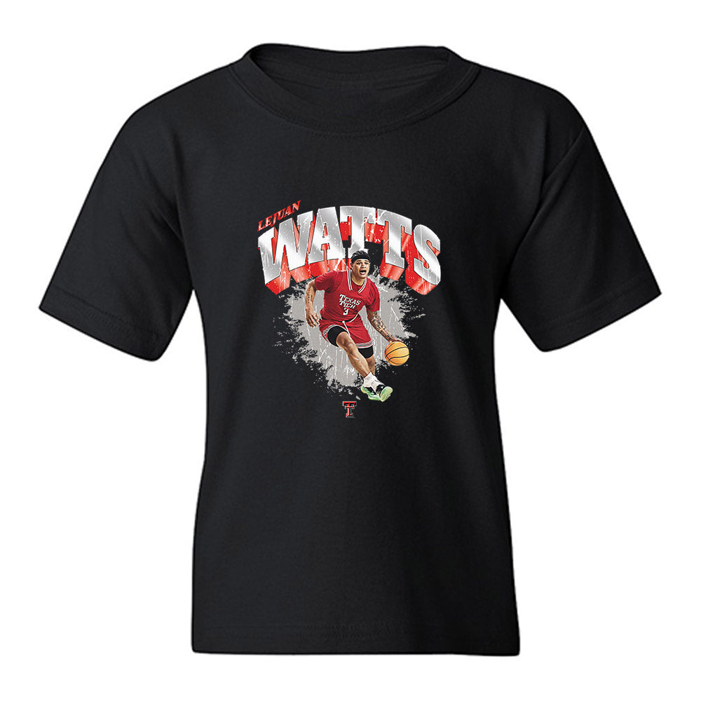 Texas Tech - NCAA Men's Basketball : Lejuan Watts - Collage Youth T-Shirt-0