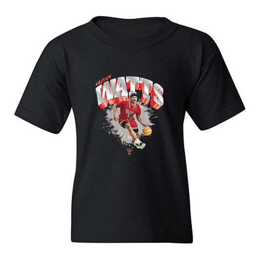Texas Tech - NCAA Men's Basketball : Lejuan Watts - Collage Youth T-Shirt-0