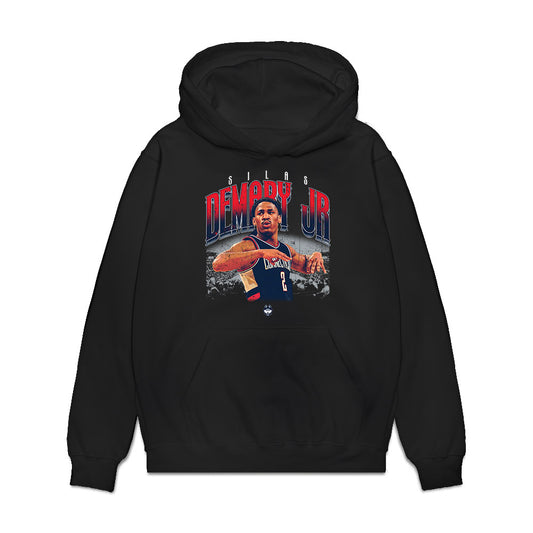 UConn - NCAA Men's Basketball : Silas Demary Jr - Collage Premium Hooded Sweatshirt-0