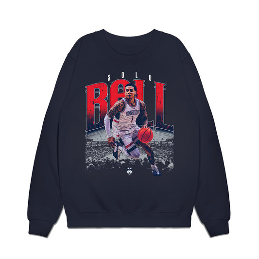 UConn - NCAA Men's Basketball : Solo Ball - Collage Premium Crewneck Sweatshirt-0