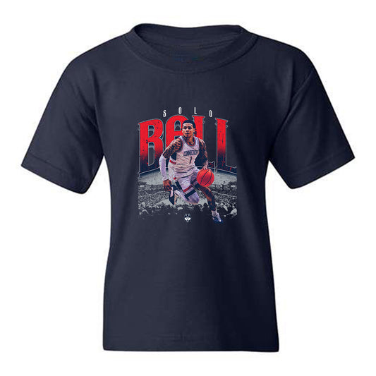 UConn - NCAA Men's Basketball : Solo Ball - Collage Youth T-Shirt-0