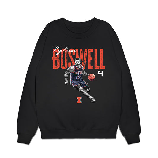 Illinois - NCAA Men's Basketball : Kylan Boswell - Collage Premium Crewneck Sweatshirt-0
