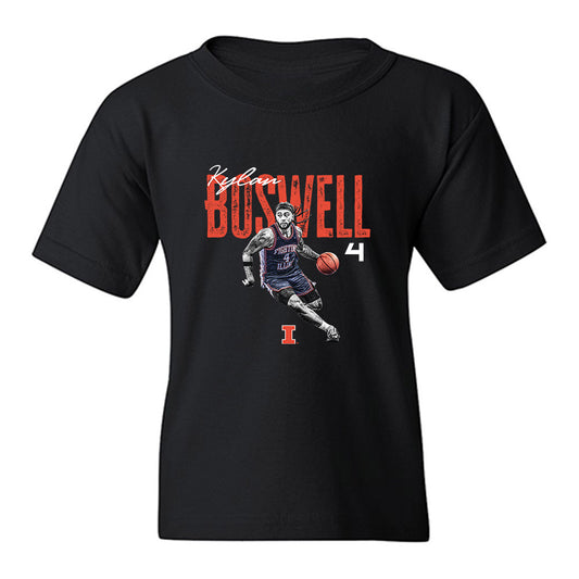 Illinois - NCAA Men's Basketball : Kylan Boswell - Collage Youth T-Shirt-0