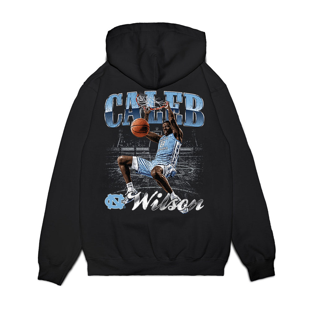 UNC - NCAA Men's Basketball : Caleb Wilson - Collage Premium Hooded Sweatshirt-1