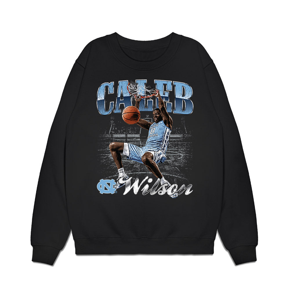 UNC - NCAA Men's Basketball : Caleb Wilson - Collage Premium Crewneck Sweatshirt-0