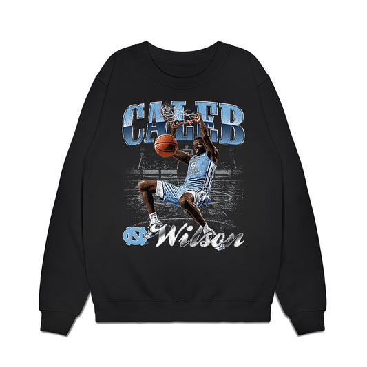 UNC - NCAA Men's Basketball : Caleb Wilson - Collage Premium Crewneck Sweatshirt-0