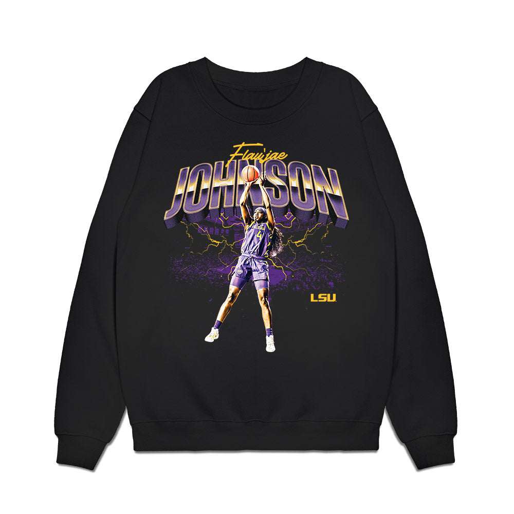 LSU - NCAA Women's Basketball : Flaujae Johnson - Graphic Premium Crewneck Sweatshirt-0