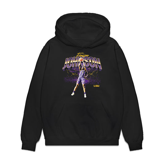 LSU - NCAA Women's Basketball : Flaujae Johnson - Graphic Premium Hooded Sweatshirt-0