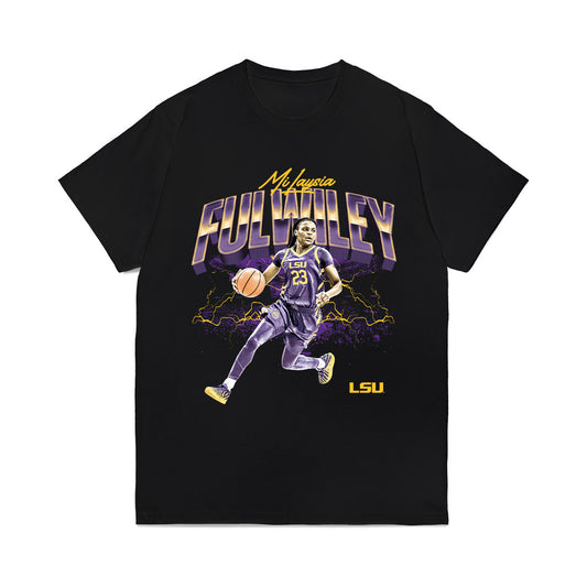 LSU - NCAA Women's Basketball : MiLaysia Fulwiley - Collage Comfort Colors T-Shirt-0