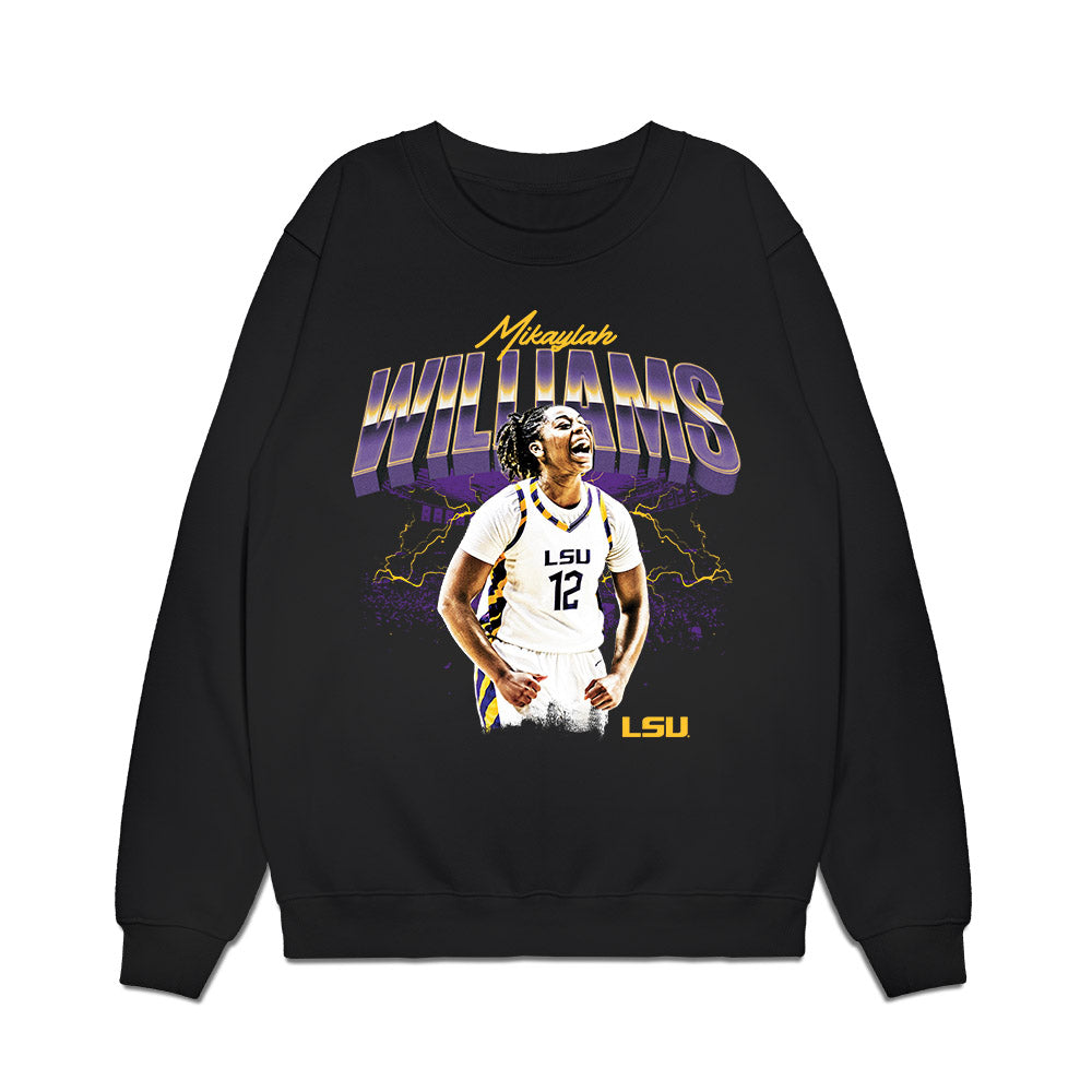 LSU - NCAA Women's Basketball : Mikaylah Williams - Collage Premium Crewneck Sweatshirt-0