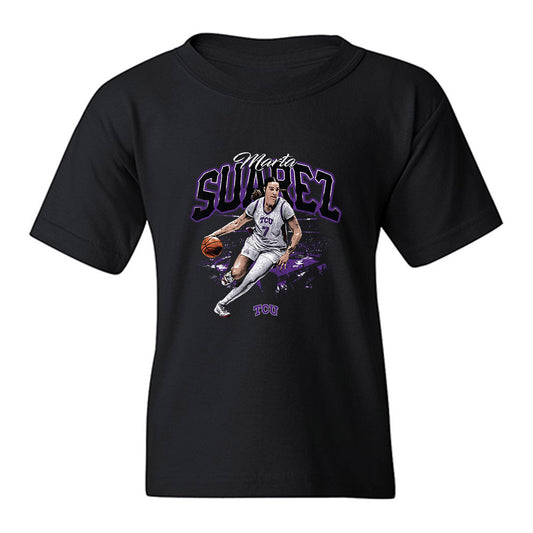 TCU - NCAA Women's Basketball : Marta Suarez - Collage Youth T-Shirt-0