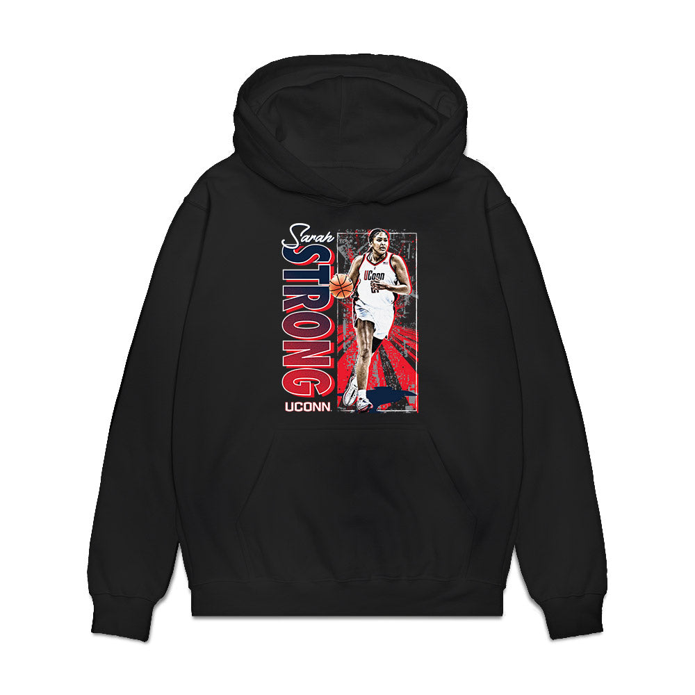 UConn - NCAA Women's Basketball : Sarah Strong - Collage Premium Hooded Sweatshirt-0