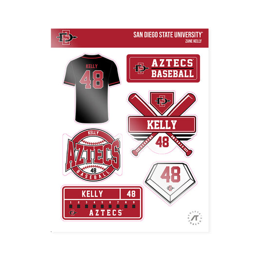 SDSU - NCAA Baseball : Zane Kelly - Sticker Sheet-0