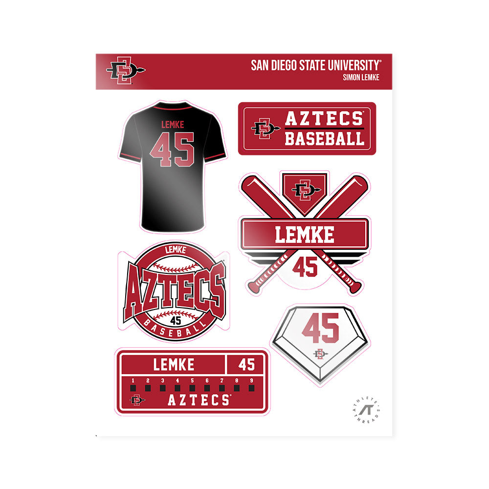 SDSU - NCAA Baseball : Simon Lemke - Sticker Sheet-0