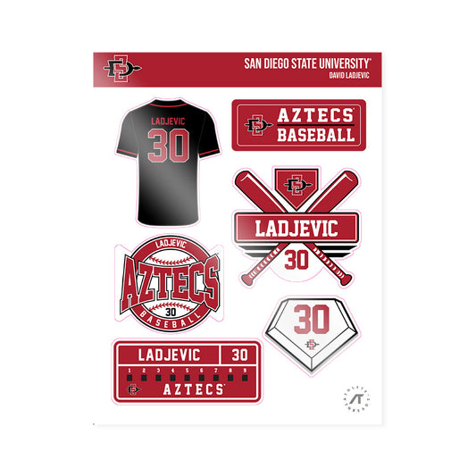 SDSU - NCAA Baseball : David Ladjevic - Sticker Sheet-0