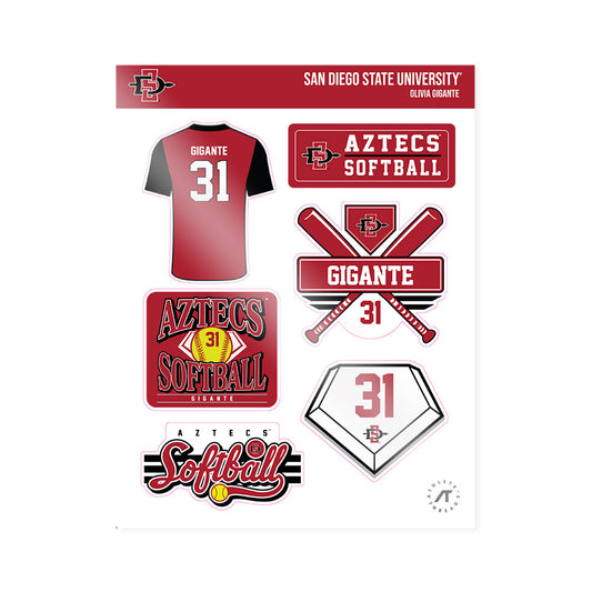 SDSU - NCAA Softball : Olivia Gigante - Sticker Sheet-0