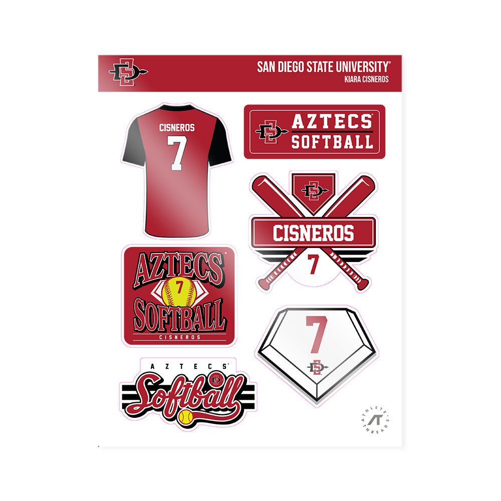 SDSU - NCAA Softball : Kiara Cisneros - Sticker Sheet-0