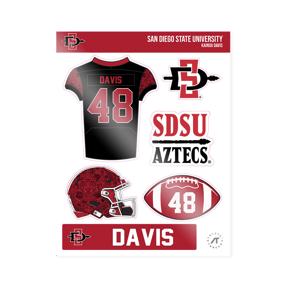 SDSU - NCAA Football : Kainoa Davis - Sticker Sheet-0