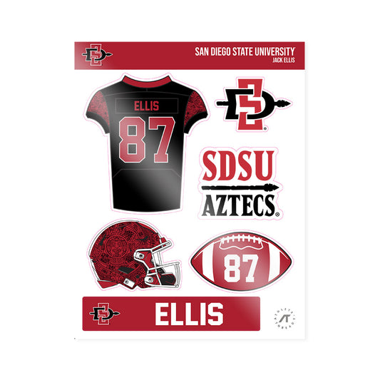 SDSU - NCAA Football : Jack Ellis - Sticker Sheet-0