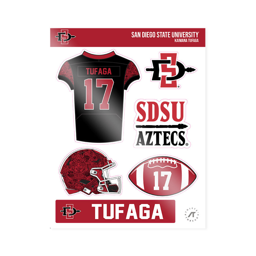 SDSU - NCAA Football : Kaimana Tufaga - Sticker Sheet-0