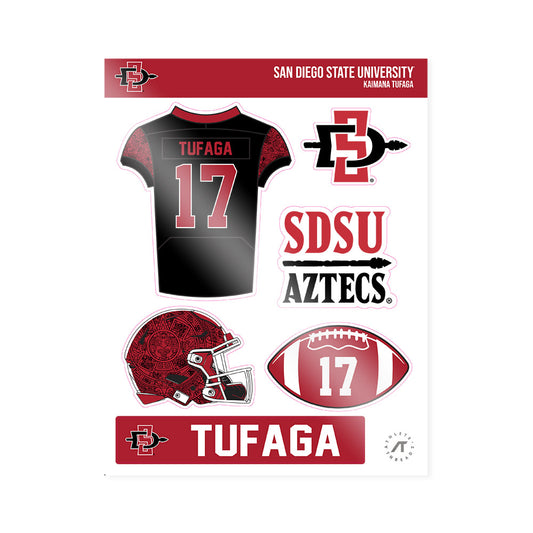 SDSU - NCAA Football : Kaimana Tufaga - Sticker Sheet-0