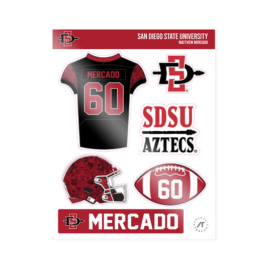 SDSU - NCAA Football : Matthew Mercado - Sticker Sheet-0