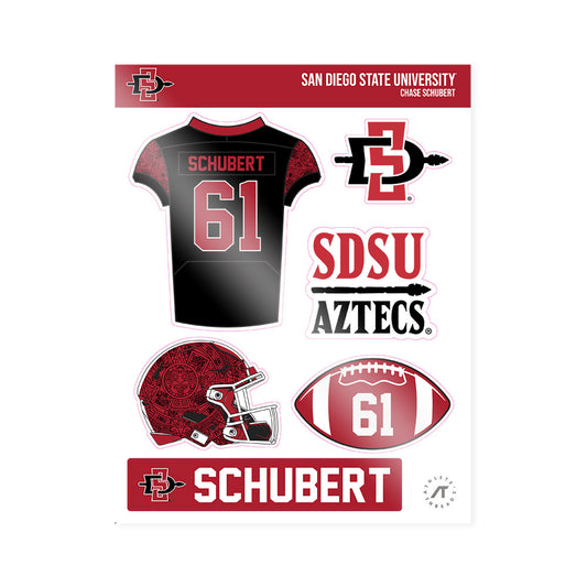 SDSU - NCAA Football : Chase Schubert - Sticker Sheet-0