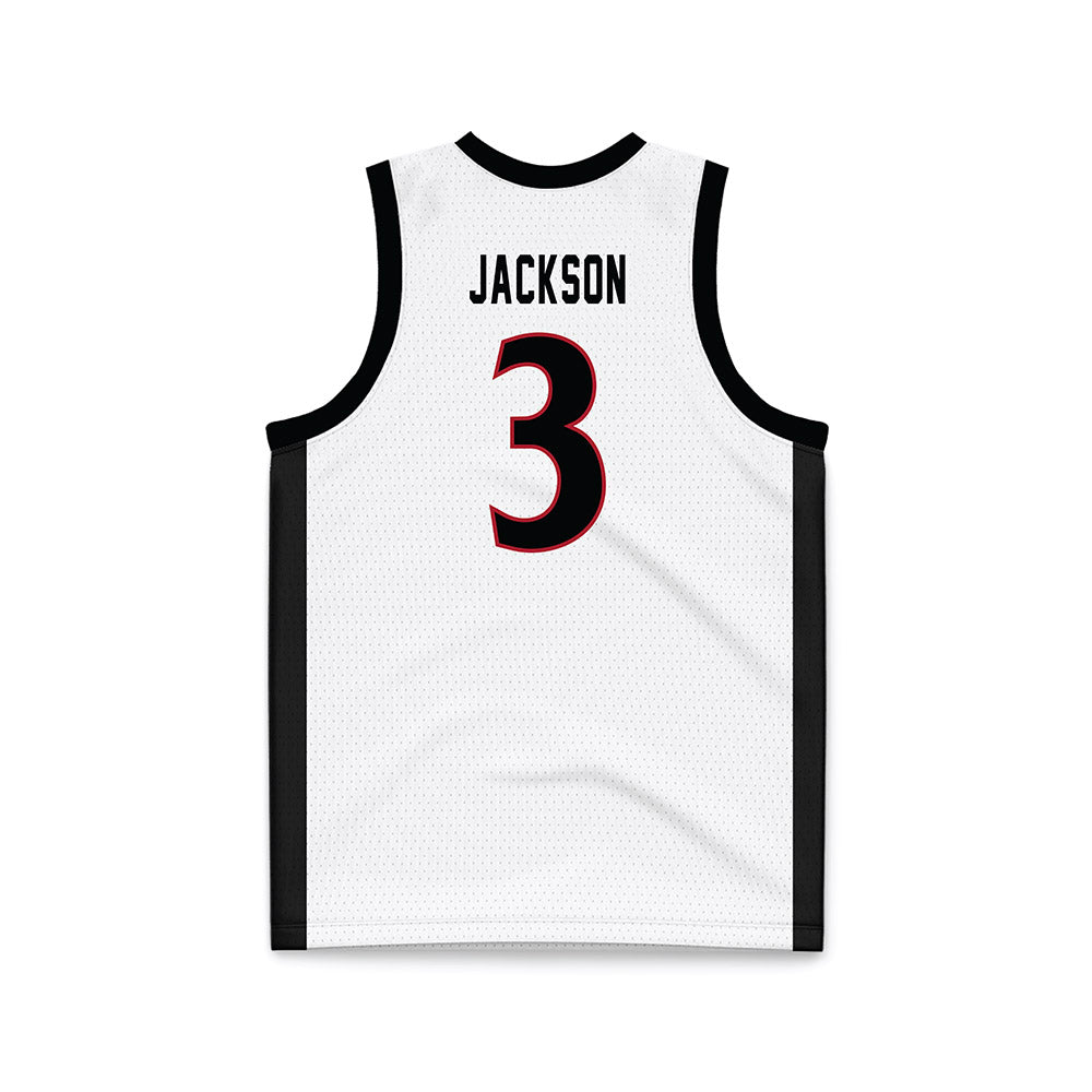 SDSU - NCAA Women's Basketball : Alyssa Jackson - White Basketball Jersey-1