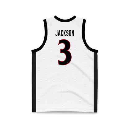 SDSU - NCAA Women's Basketball : Alyssa Jackson - White Basketball Jersey-1