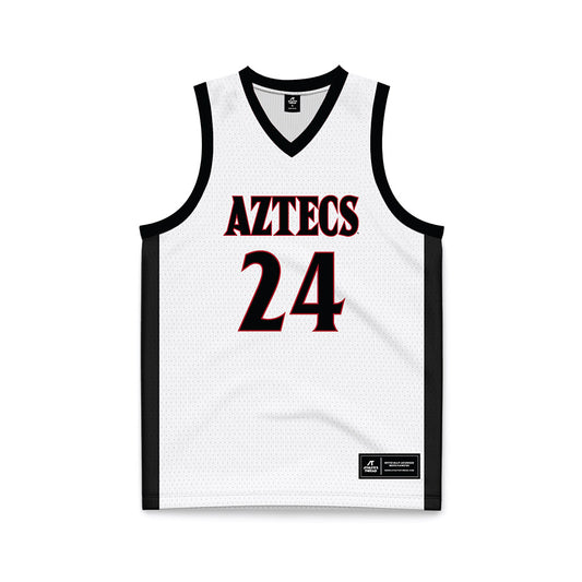 SDSU - NCAA Women's Basketball : Naomi Panganiban - White Basketball Jersey-0