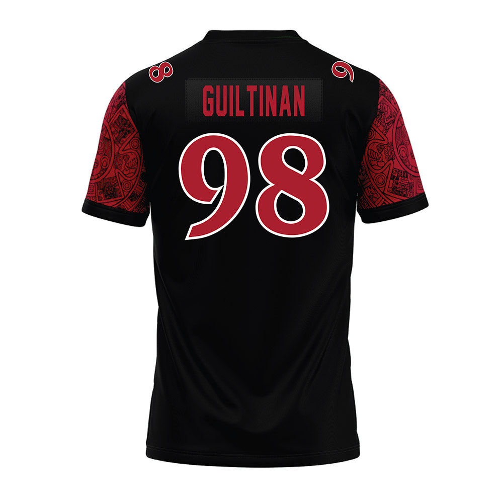 SDSU - NCAA Football : Parker Guiltinan - Black Premium Football Jersey-1