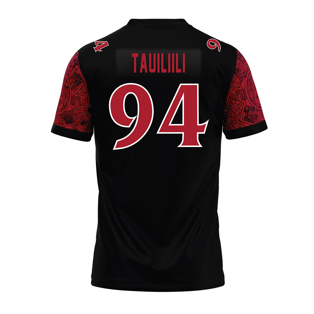SDSU - NCAA Football : Tuaoa Tauiliili - Black Premium Football Jersey-1
