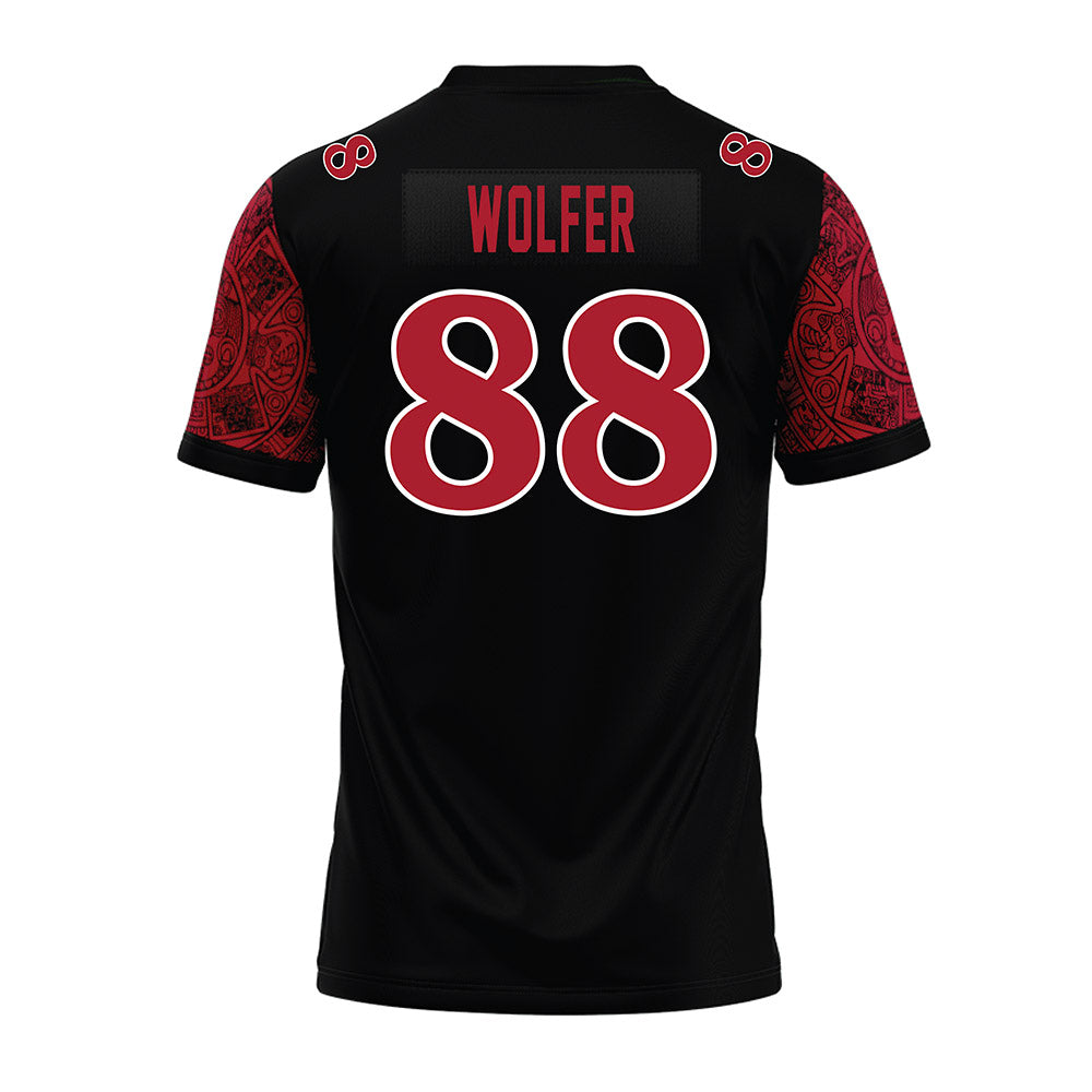 SDSU - NCAA Football : Ryan Wolfer - Black Premium Football Jersey-1