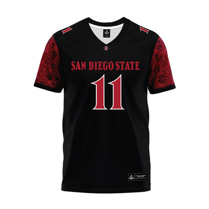 SDSU - NCAA Football : Deyhare Overstreet-Glover - Black Premium Football Jersey-0