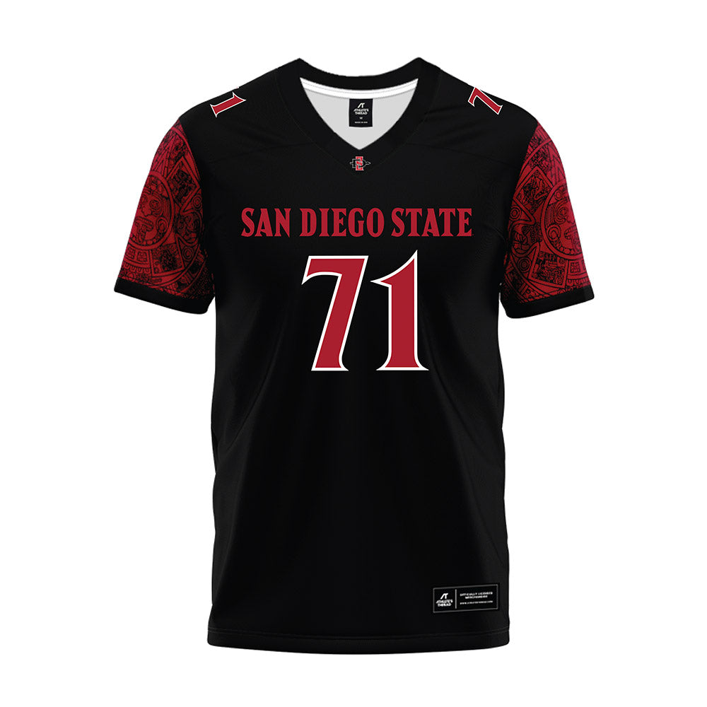 SDSU - NCAA Football : Evan Lawrence - Black Premium Football Jersey-0