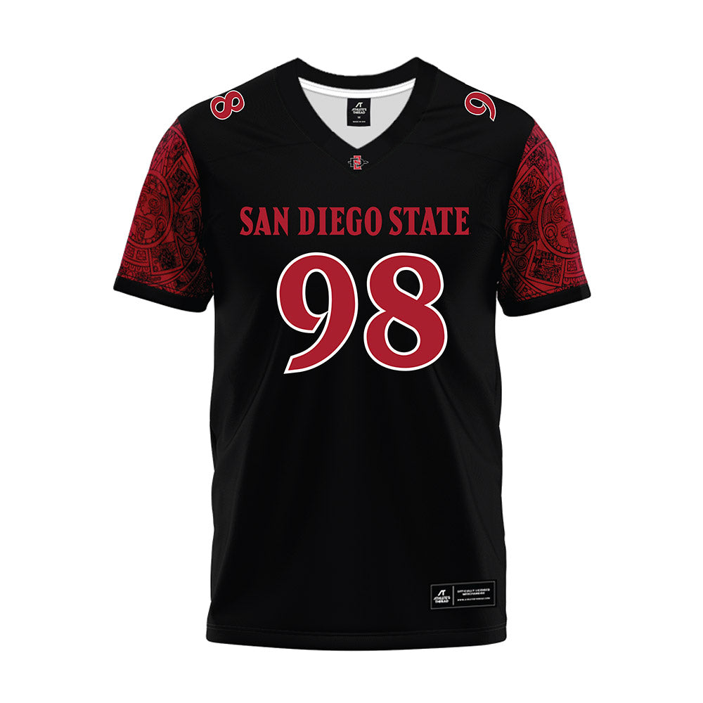 SDSU - NCAA Football : Parker Guiltinan - Black Premium Football Jersey-0