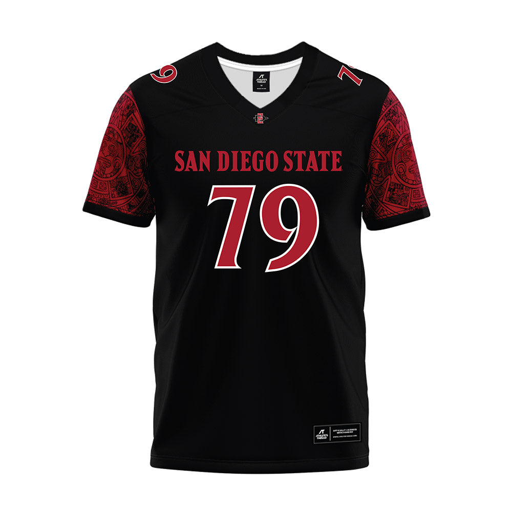 SDSU - NCAA Football : Harlem Nellum - Black Premium Football Jersey-0