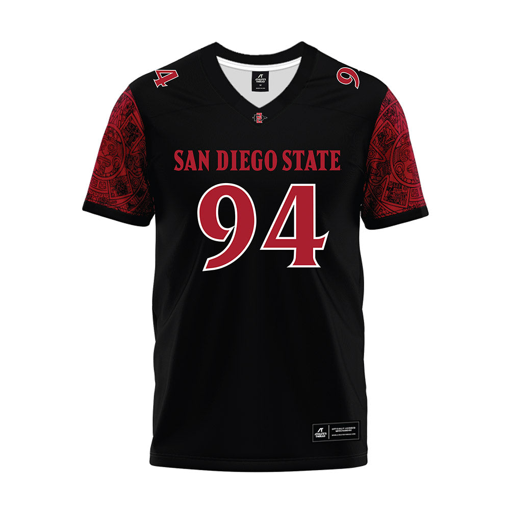 SDSU - NCAA Football : Tuaoa Tauiliili - Black Premium Football Jersey-0