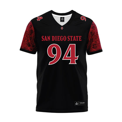 SDSU - NCAA Football : Tuaoa Tauiliili - Black Premium Football Jersey-0