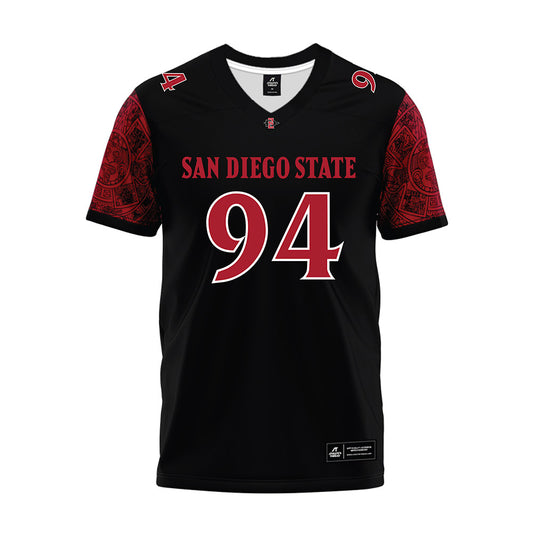 SDSU - NCAA Football : Tuaoa Tauiliili - Black Premium Football Jersey-0