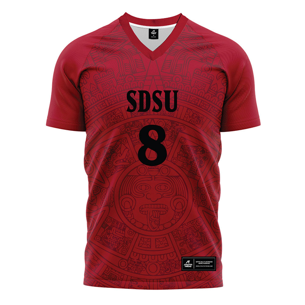 SDSU - NCAA Women's Soccer : Kendall Moore - Red Soccer Jersey-0