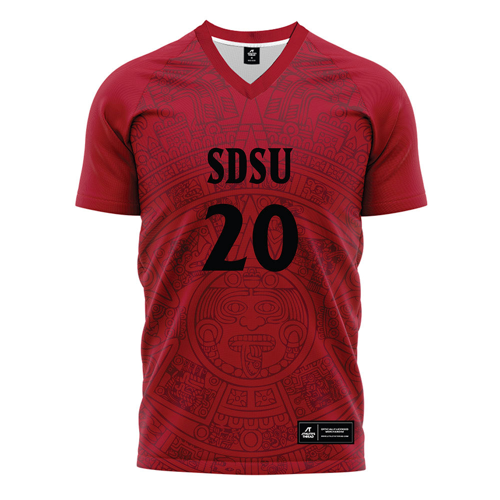 SDSU - NCAA Women's Soccer : Emma Fuller - Red Soccer Jersey-0