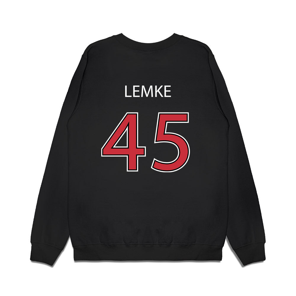 SDSU - NCAA Baseball : Simon Lemke - Vintage Shersey Premium Crewneck Sweatshirt-1