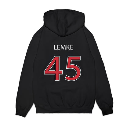 SDSU - NCAA Baseball : Simon Lemke - Vintage Shersey Premium Hooded Sweatshirt-1