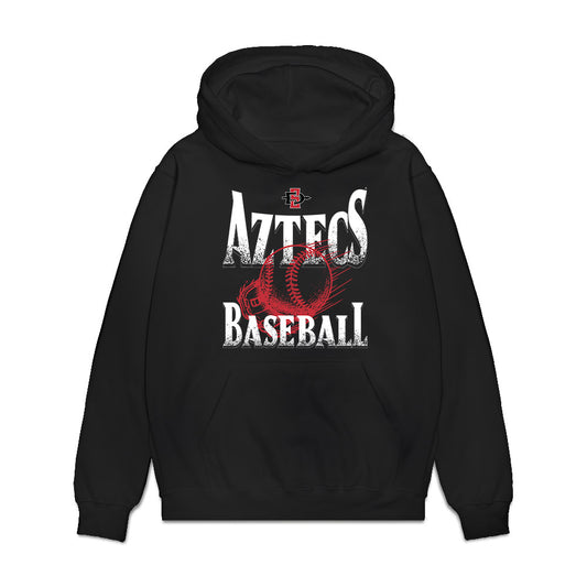 SDSU - NCAA Baseball : Alec Belardes - Vintage Shersey Premium Hooded Sweatshirt-0