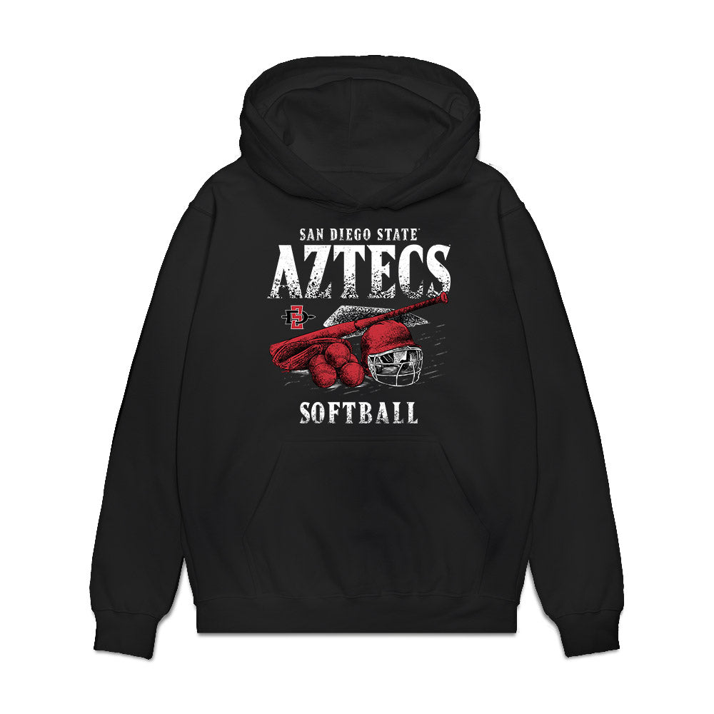 SDSU - NCAA Softball : Kaila Pollard - Vintage Shersey Premium Hooded Sweatshirt-0