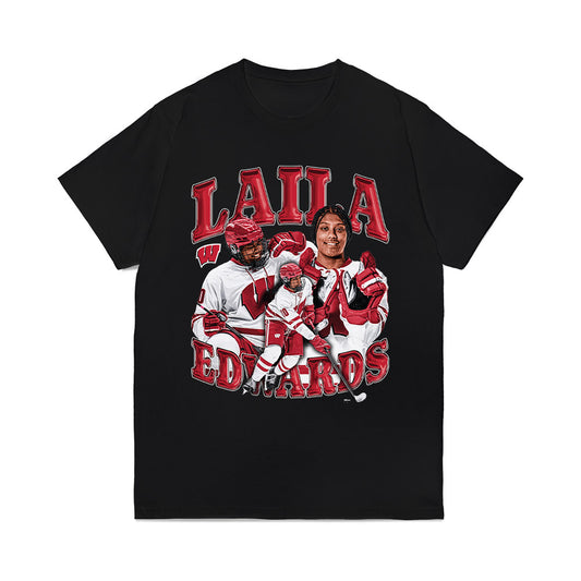 Wisconsin - NCAA Women's Ice Hockey : Laila Edwards - Collage Comfort Colors T-Shirt-0