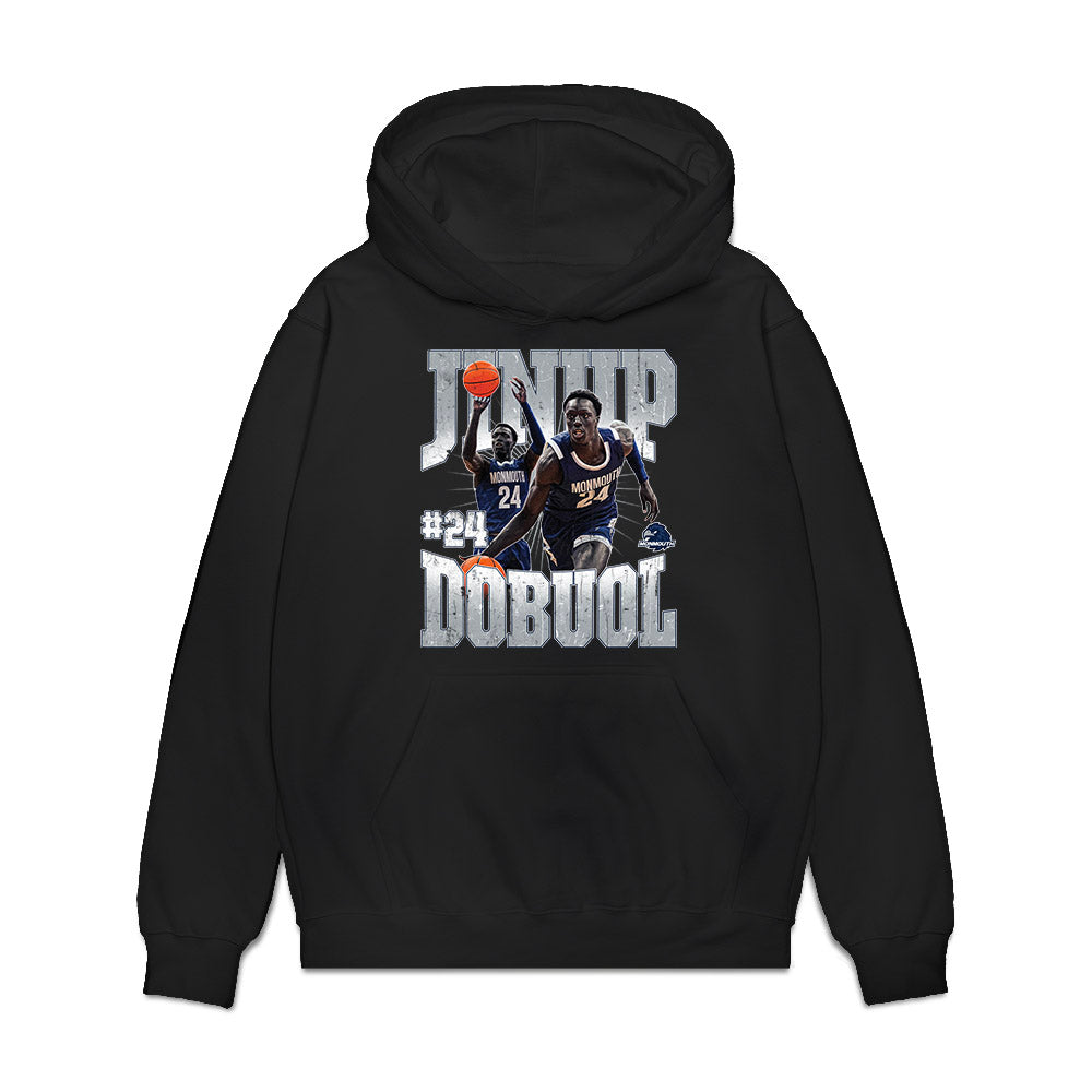 Monmouth - NCAA Men's Basketball : Jinup Dobuol - Collage Premium Hooded Sweatshirt-0