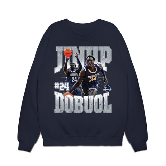 Monmouth - NCAA Men's Basketball : Jinup Dobuol - Collage Premium Crewneck Sweatshirt-0