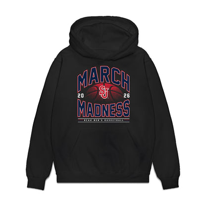 St. Johns - NCAA Men's Basketball : Lefteris Liotopoulos - NCAA® March Madness® 2026 Premium Hooded Sweatshirt-0